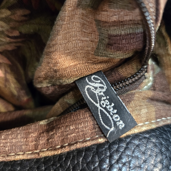 1993 BRIGHTON  Black PEBBLED LEATHER Shoulder Bag with Heart Charm - Picture 11 of 16